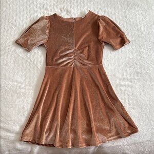 Zara Shimmering Tan Kids Dress